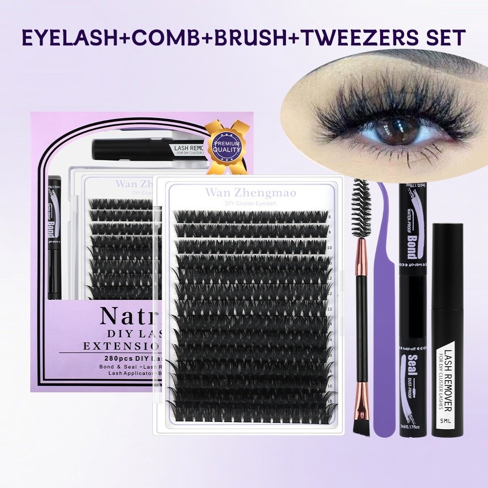 Eyelash Extension Natural Look - Bulu Mata Palsu Panjang 8-18mm, Perekat