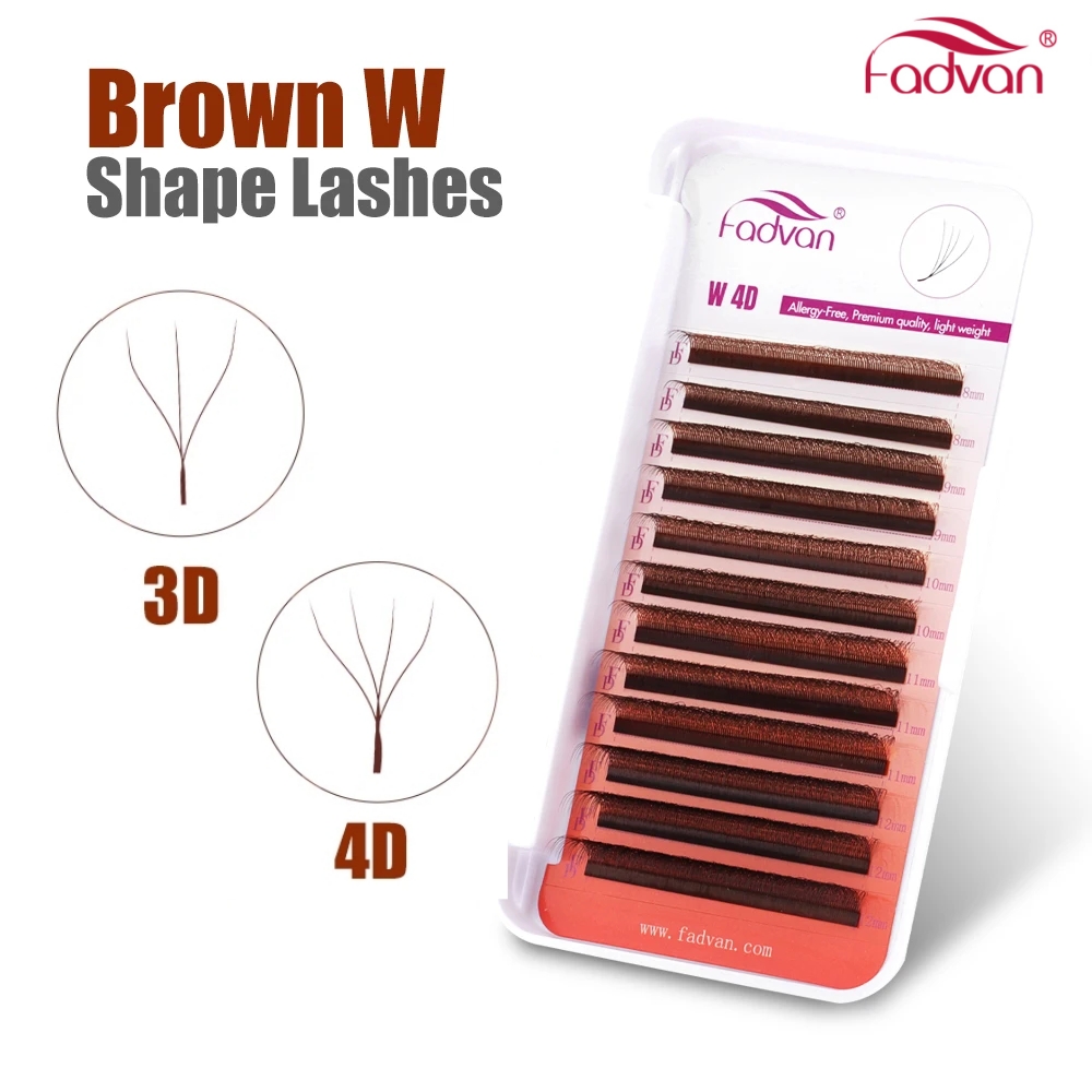 Eyelash Extension Human Hair - FADVAN Coklat 3D/4D W Bentuk D